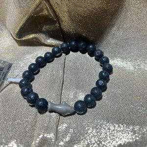 NWT-Black Lava Bead Bracelet -(The Shark Voyage Bracelet)